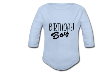 Babybody blau - Birthday Boy - Langarm 