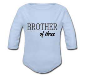 Babybody blau - Brother of three - Langarm 