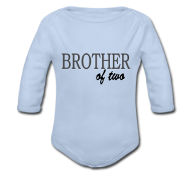 Babybody blau - Brother of two - Langarm 