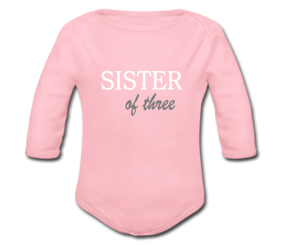 Babybody rosa - Sister of three - Langarm 