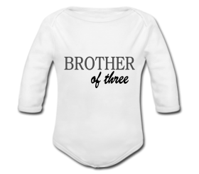 Babybody weiß - Brother of three - Langarm 