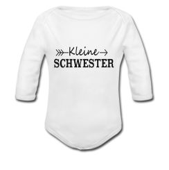 Babybody weiß - Kleine Schwester - Langarm 