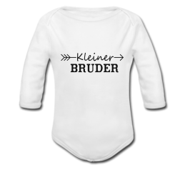 Babybody weiß - Kleiner Bruder - Langarm 