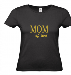 T-Shirt schwarz - MOM of two - goldene Schrift 