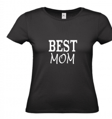 T-Shirt schwarz - Best MOM - weiße Schrift 