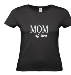 T-Shirt schwarz - MOM of two - weiße Schrift 