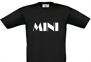 Kinder T-Shirt schwarz - MINI - Schriftfarbe weiß 