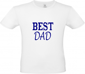 Herren T-Shirt weiß - Best DAD - blaue Schrift 