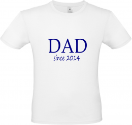 T-Shirt weiß - DAD since - blaue Schrift 