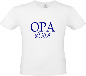 T-Shirt weiß - OPA seit - blaue Schrift 