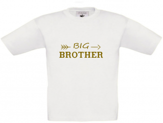 T-Shirt weiß - Big Brother - goldene Schrift 