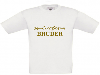 Kinder T-Shirt weiß - Großer Bruder - goldene Schrift 