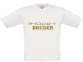 Kinder T-Shirt weiß - Kleiner Bruder - goldene Schrift 