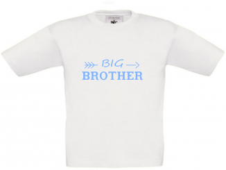 Kinder T-Shirt weiß - Big Brother - himmelblaue Schrift 