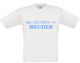 Kinder T-Shirt weiß - Großer Bruder - himmelblaue Schrift 