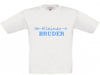 Kinder T-Shirt weiß - Kleiner Bruder - himmelblaue Schrift 