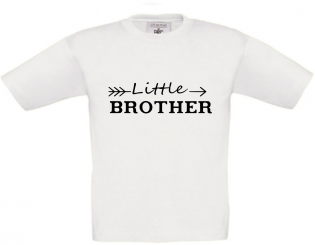 T-Shirt weiß - Little Brother - schwarze Schrift 