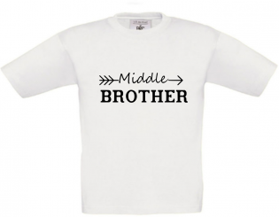 T-Shirt weiß - Middle Brother - schwarze Schrift 