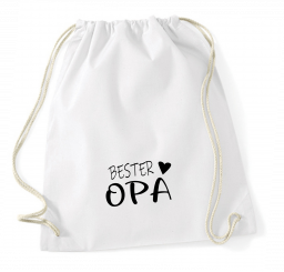 Turnbeutel weiß - Bester OPA - schwarze Schrift 