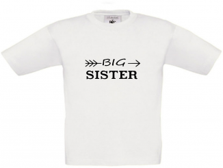 T-Shirt weiß - Big Sister - schwarze Schrift 