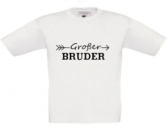 Kinder T-Shirt weiß - Großer Bruder - schwarze Schrift 