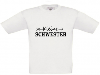 T-Shirt weiß - Kleine Schwester - schwarze Schrift 