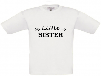 T-Shirt weiß - Little Sister - schwarze Schrift 