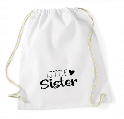 Turnbeutel weiß - LITTLE Sister - schwarze Schrift 