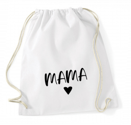 Turnbeutel weiß - MAMA - schwarze Schrift 