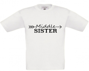 T-Shirt weiß - Middle Sister - schwarze Schrift 