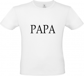 T-Shirt weiß - PAPA - schwarze Schrift 