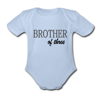 Babybody blau - Brother of three - Kurzarm 