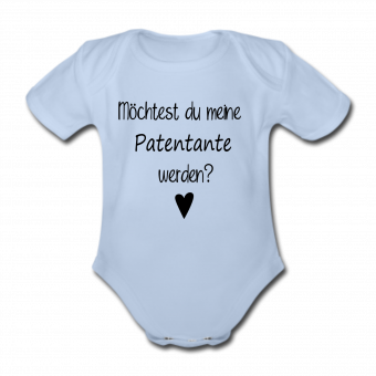 Babybody blau - Möchtest du meine Patentante werden? - Kurzarm 