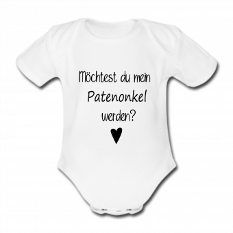 Babybody weiß - Möchtest du mein Patenonkel werden? Kurzarm 