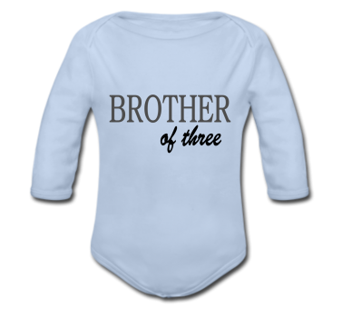 Babybody blau - Brother of three - Langarm 