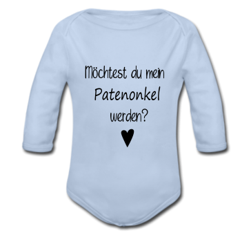 Babybody blau - Möchtest du meine Patentante werden? - Langarm 