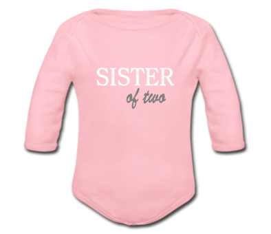 Babybody rosa - Sister of two - Langarm 