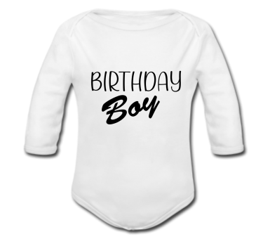 Babybody weiß - Birthday Boy - Langarm 