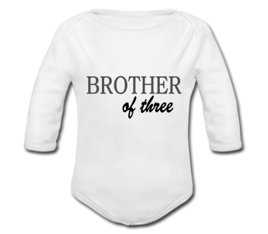 Babybody weiß - Brother of three - Langarm 