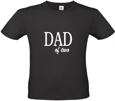 Herren T-Shirt schwarz- DAD of two - weiße Schrift 