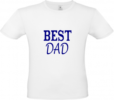 Herren T-Shirt weiß - Best DAD - blaue Schrift 