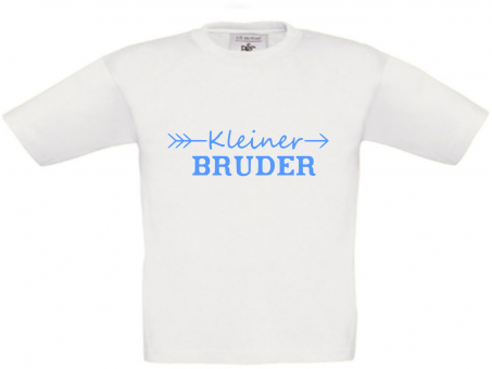 Kinder T-Shirt weiß - Kleiner Bruder - himmelblaue Schrift 