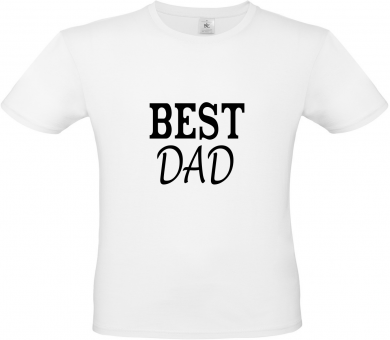 T-Shirt weiß - Best DAD - schwarze Schrift 